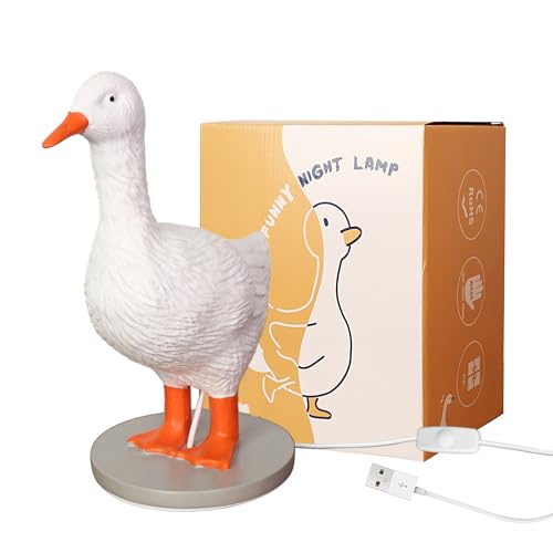 OkiyiD Duck Egg Lamp, Funny Goose Table Lamp, LED Egg Night Light, Resin Goose with Stepless Dimming Function, Decoration for Home, Bedroom, Study Room