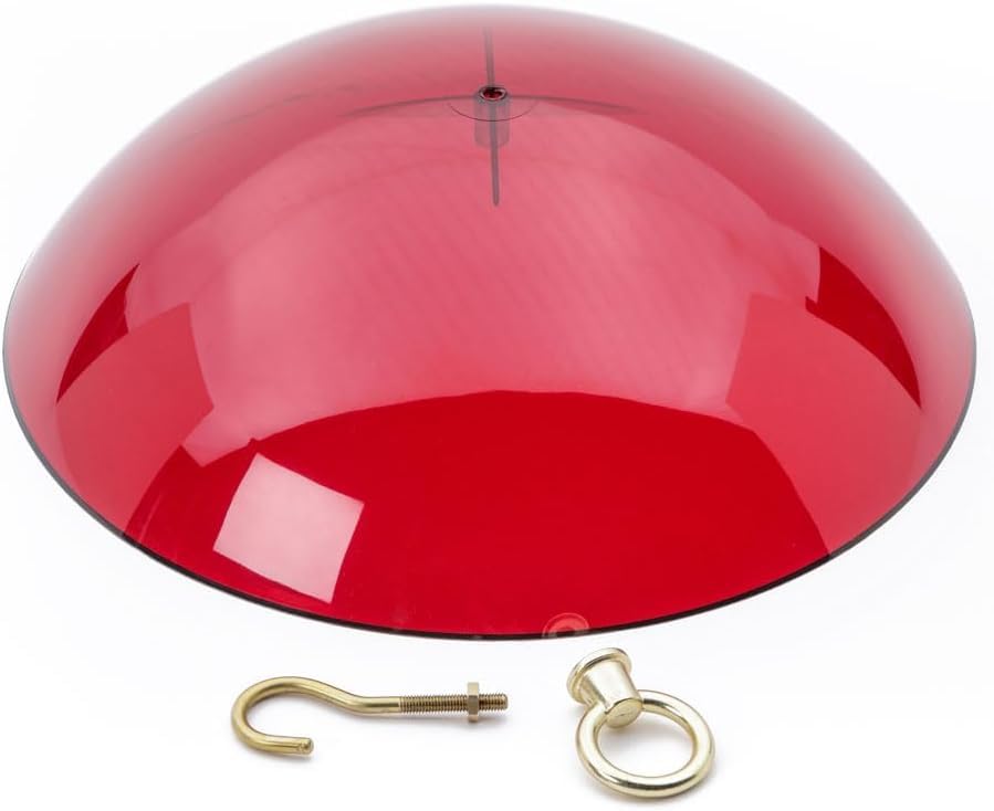 Birds Choice RED DOME Protective Dome, Protective Cover for Hanging Bird Feeders, 10", Red