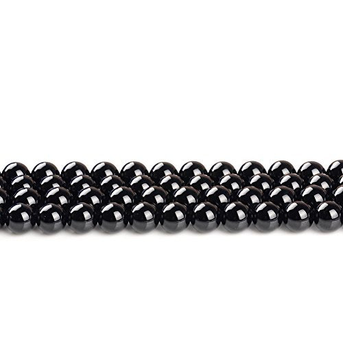 Black Natural Agate Loose Beads 6mm Round Stone Beads for Making Bracelets Jewelry Approxi 62/pcs