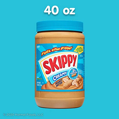 SKIPPY Creamy Peanut Butter, 40 Ounce Twin Pack,2.5 Pound (Pack of 2)