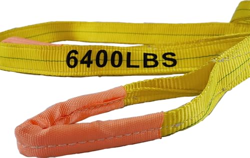 Everest C1130-2" x 3' Yellow Flat Sling Eye to Eye/Lifting Sling Strap Heavy Duty 2PLY 1-Pack