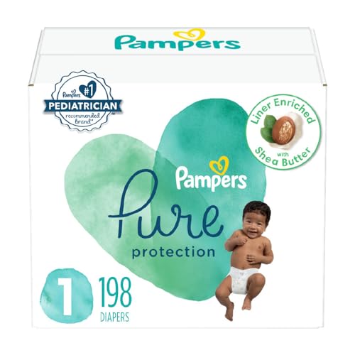 Pampers Pure Protection Diapers - Size 2, 120 Count, Hypoallergenic Premium Disposable Baby Diapers