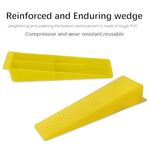 Tile Leveling System Tiles Leveler Spacers - 300-Piece Leveling Spacer Clips Plus 100-Piece Reusable Wedges-1/8 Inch Tile Spacers Lippage Free Tile and Stone Installation for PRO and DIY