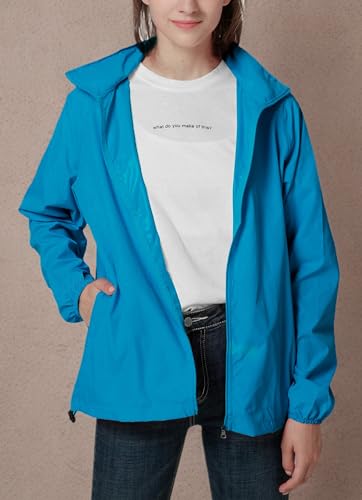Spmor Women's Lightweight Waterproof Rain Jacket Packable Windbreaker Running Coat Pink 3XL
