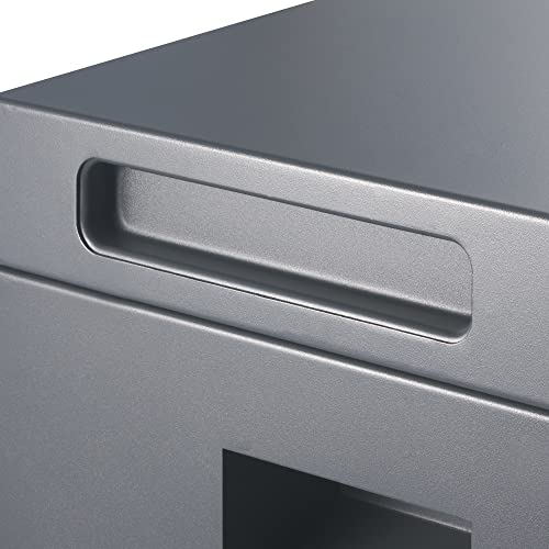 TRINITY Reinforced Steel Job Site Storage Box for Construction, Garages, Power Tools, Powder Coated Finish, 36 Inches, Gray