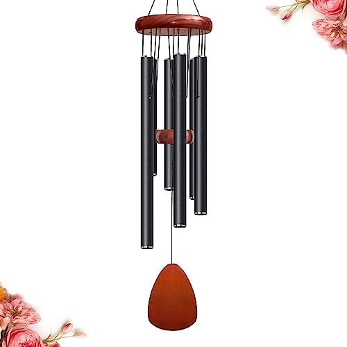 Bursvik Large Aluminium Wind Chimes 37 Inches to Create a Zen Atmosphere Suitable for Outdoor, Garden, Patio Decoration. Classic Wind Chimes with Wind Catcher Suitable as A Gift for Unisex,Silver Grey