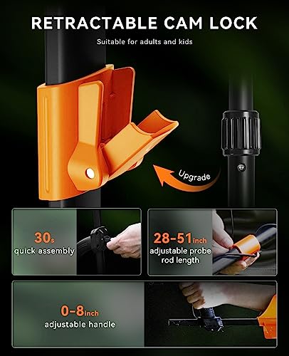 SUNPOW Metal Detector for Adults Professional - Waterproof Higher Accuracy 5 Modes Gold Detector with Strong Anti-Interference, Advanced DSP Chip, 11" Detection Depth Metal Detectors - OTMD09