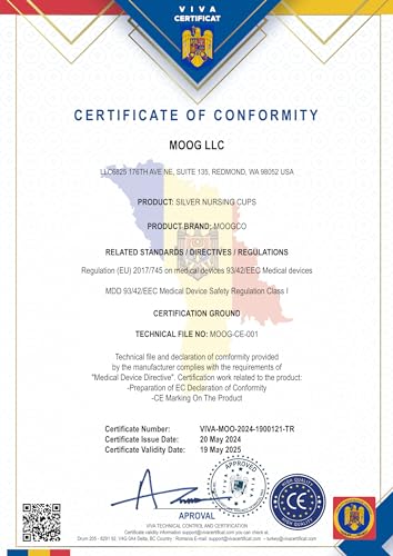 Moogco The Original Silver Nursing Cups - Nipple Shields for Nursing Newborn - Breastfeeding Essentials - Newborn Essentials Must Haves - Nipple Covers Breastfeeding - 925 Silver