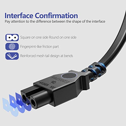Sewing Machine Power Cord, 6FT AC Power Cable Compatible with Brother, Singer, Bernina, White, Baby-Lock, Viking and Pfaff Sewing Machine