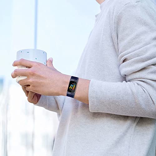3-Pack Elastic Nylon Bands Compatible with Fitbit Charge 6/ Charge 5, Breathable Adjustable Replacement Stretchy Nylon Loop Wristband Sport Strap for Women Men, 301