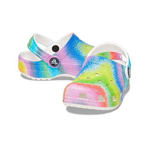 Crocs Classic Tie Dye Clogs (Little Big Kid), Multi Spray, 5 US Unisex