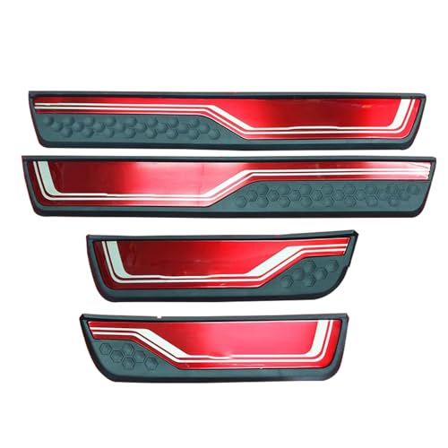 CEBAT 4Pcs LED Stainless Steel Car Door Sill Scuff Plate Guard Sills for Honda CRV 2017-2025 Automotive Door Entry Guard Protector Trim