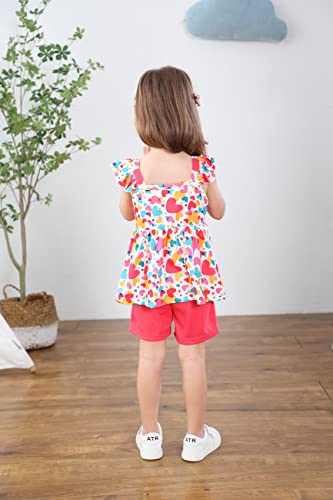 Girls 4th of July Clothes Baby Girls Independence Day Outfit American Flag Shirt+Stars and Stripes Pants Kids Patriotic Clothes Flag Shorts Sets Size 6t/6933