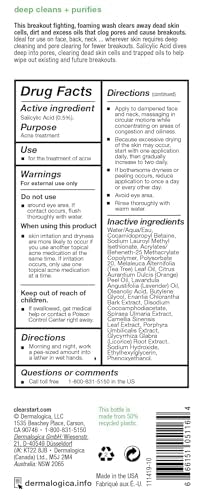 Dermalogica Clear Start Breakout Clearing Foaming Wash - Acne Face Cleanser with Salicylic Acid & Tea Tree Oil - 6 fl oz