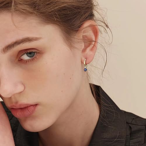 FANZE Small Gold Hoop Earrings, Gold Earrings Huggie Earrings, Birthstone Gold Hoop Earrings Jewelry Gift Women Party Fashion