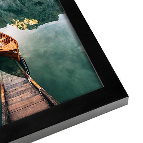 Americanflat 12x18 Black Picture Frame - Engineered Wood Photo Frame with Shatter-Resistant Glass and Hanging Hardware for Wall Display