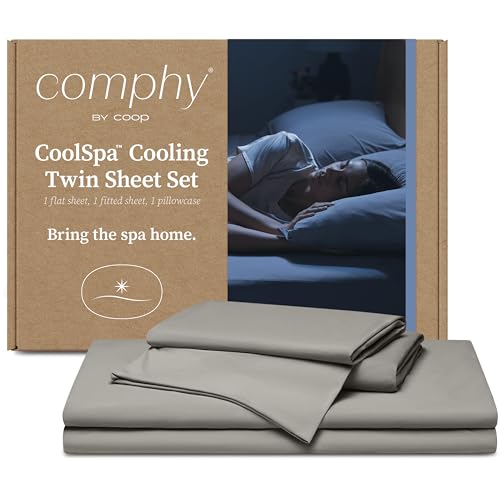 Comphy by Coop CoolSpa Cooling Bed Sheets, 4 Piece Full Sheet Set, White Breathable Cooling and Super Soft Sheets, Luxury Spa & Hotel Quality Full Sheets, Cooling Sheets Full Size Bed Set
