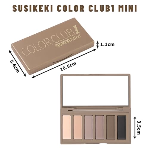 SUSIKEKI 6 Colors Mini Naked Eyeshadow Makeup Palette Neutral Nude Smoky Eye Shadow Taupe & Brown Matte Make Up Pallet with Mirror Highly Pigmented Long Lasting Waterproof Travel Size Gift Kit 01