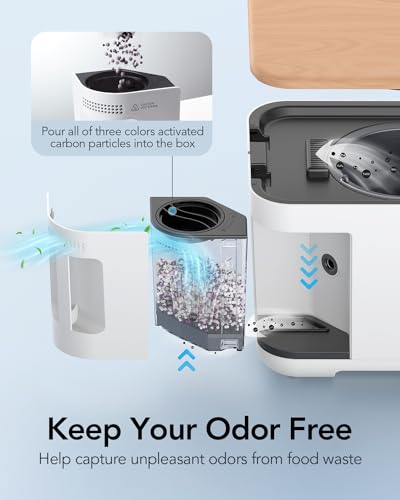 iDOO Electric Composter for Kitchen Counter, 3L Smart Kitchen Composter Countertop, Auto Home Compost Machine Odorless, Food Cycler Waste Composter Turn Waste to Pre-Compost for Plants (composter)