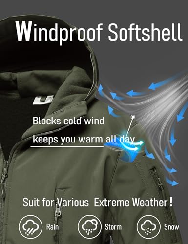 MAGCOMSEN Tactical Jackets for Men Military Army Jacket Soft Shell Jacket Skiing Jacket Snow Jacket Winter Coats Outwear Hunting Jacket Waterproof Jacket