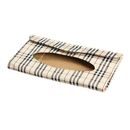 Car Tissue Holder Visor Tissue Holder Tissue Car Holder Plaid Paper Towel Napkin Holder Box Tissue Case Cover for Car Sun Visor Napkin Holder