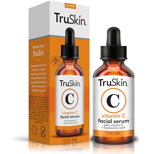 TruSkin Vitamin C Serum – Anti Aging Facial Serum with Vitamin C, Hyaluronic Acid, Vitamin E & More – Brightening Serum for Dark Spots, Even Skin Tone, Eye Area, Fine Lines & Wrinkles, 1 Fl Oz