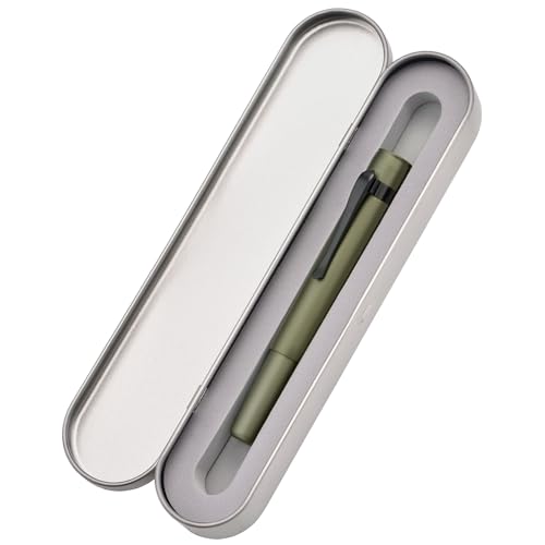 Hongdian M2 Black Forest Mini Fountain Pen, Medium Nib & Sleek Shape Aluminium Short Pocket Travel Pen (Army Green)