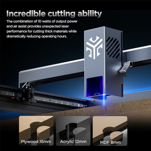 ACMER P2 Laser Engraver, 10W Output Laser Cutter, Laser Engraving Machine, CNC Laser Cutter and Engraver Machine Class 4 for Stainless Steel, Wood, Metal, Acrylic, Leather (P2 Laser 10W)