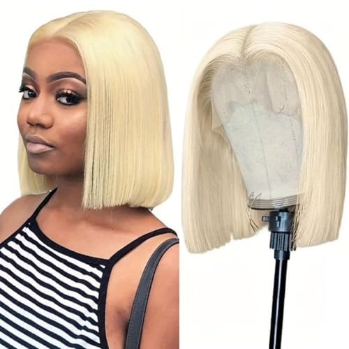 Brazilian Hair 8 Inch Bob Wig Human Hair #4 Brown 13x4 HD Transparent Lace Front Wigs Human Hair Pre Plucked Glueless Wigs with Baby Hair Human Hair 180% Density Straight Frontal Lace Wigs for Wome