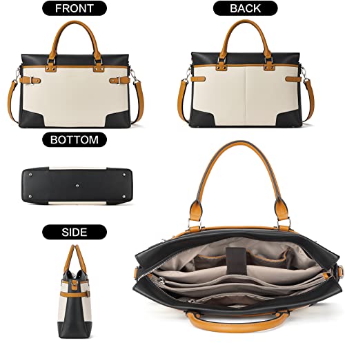 BOSTANTEN Womens Briefcase Leather Laptop Bag for Women 15.6 inch Computer Bag Messenger Business Work Tote