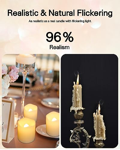 SHYMERY Flameless Votive Candles,50 Pack Flickering Electric Fake Battery Operated LED Candles,200+Hour Long Lasting LED Tea Lights for Wedding,Halloween,Christmas,Party and Holiday Decoration