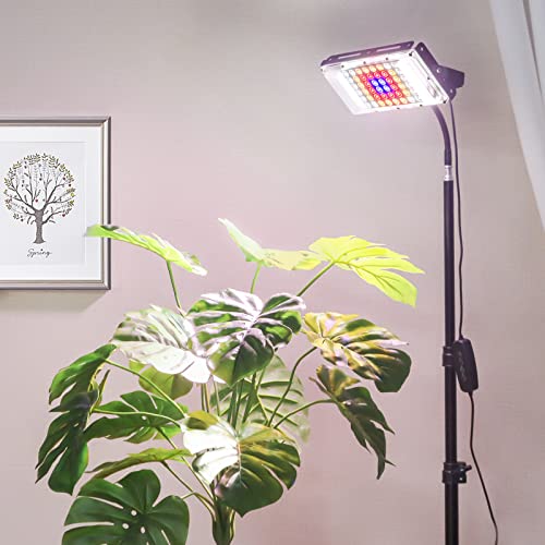 LBW Stand Grow Lights for Indoor Plants, Full Spectrum 96 LEDs Plant Grow Light, Upgraded Floor Grow Lamp with Adjustable Tripod Stand 21-68in, On/Off Switch,Ideal for Tall Large Houseplant Growing