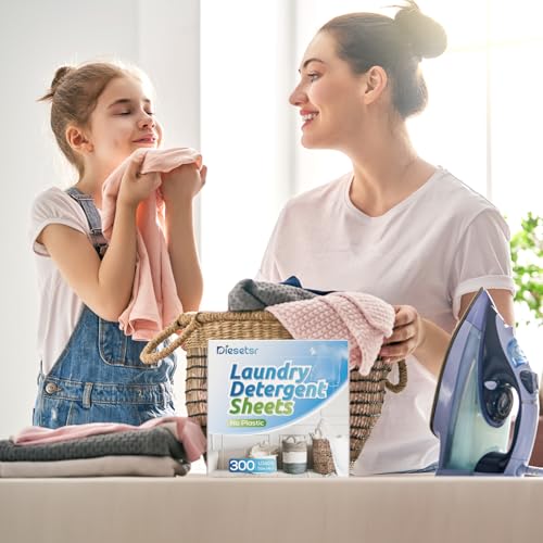 Laundry Detergent Sheets 300 Loads Diesetsr Laundry Sheets Detergent ECO-friendly Travel Laundry Detergent Sheets,Plastic-Free Washing Detergent Soap Sheets,Fragrance-Free