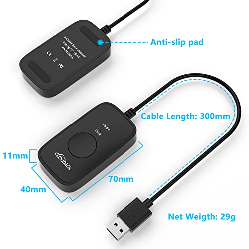 Cloudeck Mouse Jiggler Undetectable for Computer, USB Mouse Mover, Gaming Automatic Continuous and Assistive Click Device, Plug & Play, Simulate Mouse Pointer Movement to Prevent PC Going Sleep
