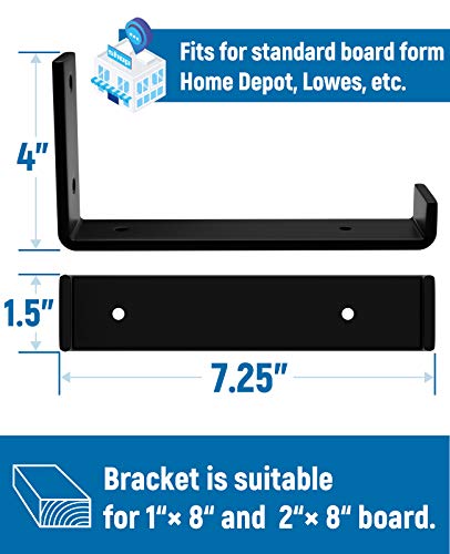 LEOPO 8 inch 12 Pack Shelf Brackets for DIY Floating Shelf, 1/5 inch Thick Heavy Duty Bracket