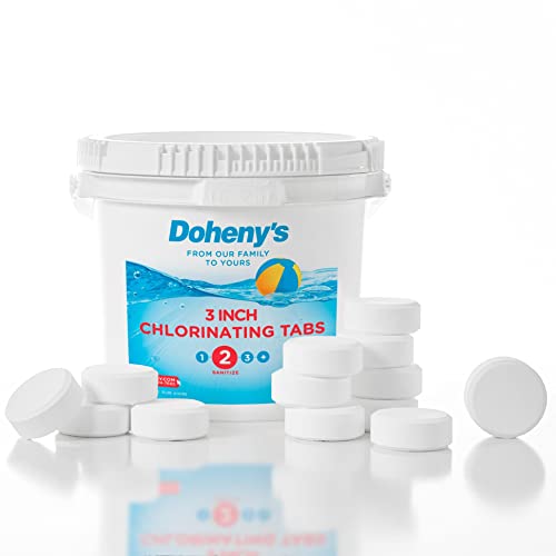 Doheny's 3 Inch Stabilized Chlorine Tablets | Pro-Grade Pool Sanitizer, Long Lasting, Slow Dissolving, 99% Pure Tri-Chlor, Individually Wrapped - 8lb