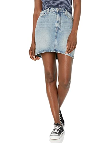 Hudson Jeans Women's Curved Hem Mini Skirt, Sterling, 34
