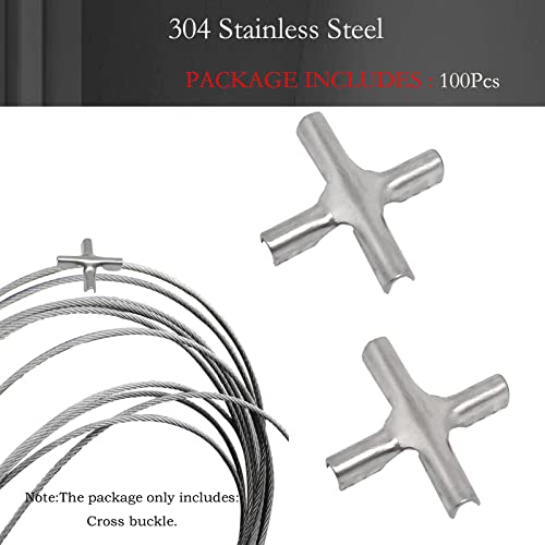 100pcs 304 Stainless Steel Invisible net Clip Buckle,Straighten Steel Wires Cross Buckle Invisible net, for Messy Steel Wires(Clamp:M1.8)