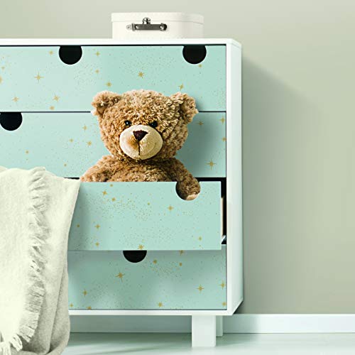 RoomMates RMK11320WP Upon A Star Light Blue and Metallic Peel and Stick Wallpaper