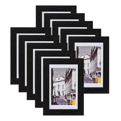 eletecpro 5x7 Picture Frames Set of 10, Picture Frame Collage Wall Decor Display 4x6 Photo with Mat or 5x7 without Mat, Home Decor Gallery Frame for Table Top or Wall Mounting, White