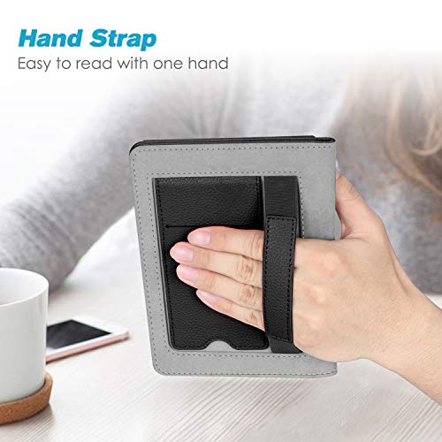 Fintie Stand Case for 6" Kindle Paperwhite (Fits 10th Generation 2018 and All Paperwhite Generations Prior to 2018) - Premium PU Leather Sleeve Cover with Card Slot and Hand Strap, Library