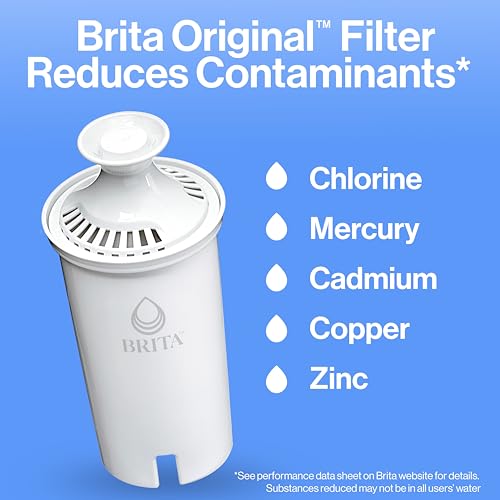 Brita Large Pitcher BPA-Free, Replaces 1,800 Plastic Water Bottles a Year, Lasts Two Months or 40 Gallons, Includes 1 Filter, 10cup, White