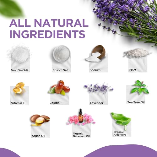 Calming Lavender Foot Soak with Epsom Salt, Made in USA, Foot Soak Soothes Sore Tired Feet, Athletes Foot, Stubborn Foot Odor, Softens Calluses & Helps Treat Toenail, 16 oz 1 lb