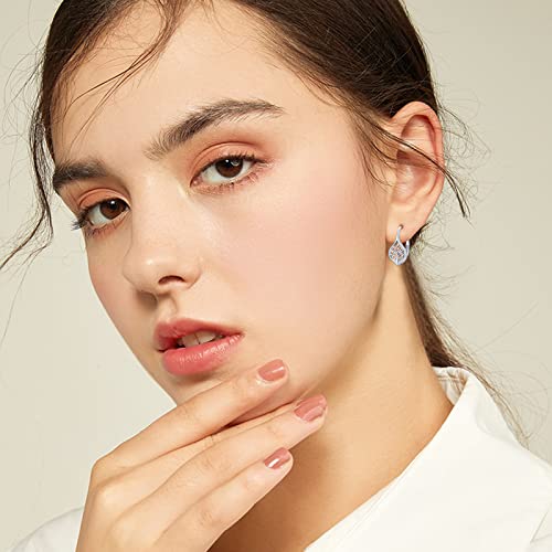 Dragonfly Earrings 925 Sterling Silver Small Dragonfly Leverback Cute Dangle Hoop Earrings Dragonfly Jewelry for Women Teen Hypoallergenic Earrings for Sensitive Ears
