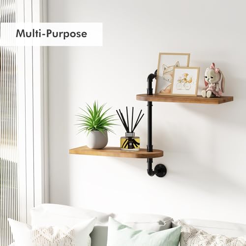 Window Rotating Plant Shelf - 2-Tier Wooden Indoor Plant Stand, 16 inches for Optimal Light Exposure, Wooden Window Shelf for Small Spaces - Ideal for Growing Herbs, Flower Pot Organizer and Storage