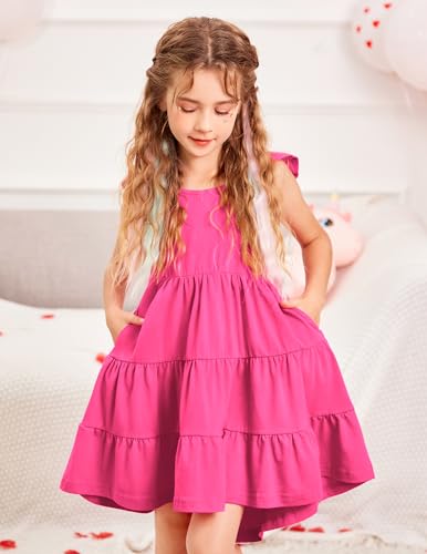 Arshiner Toddler Girl Summer Dress Cotton Tie Back High Low Beach Casual Sundress 3t