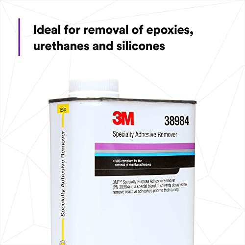 3M Specialty Adhesive Remover 38984, Transparent, Solvent Based, Easy Residue Removal, 1 quart