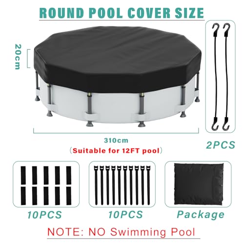 10FT Pool Covers for Above Ground Pools, Safana Round Pool Winter Cover, Tear Resistant Fabric Swimming Pool Covers, Superior Strength & Durability, Prevent Leaves, UV Resistance, Prevent from Debris