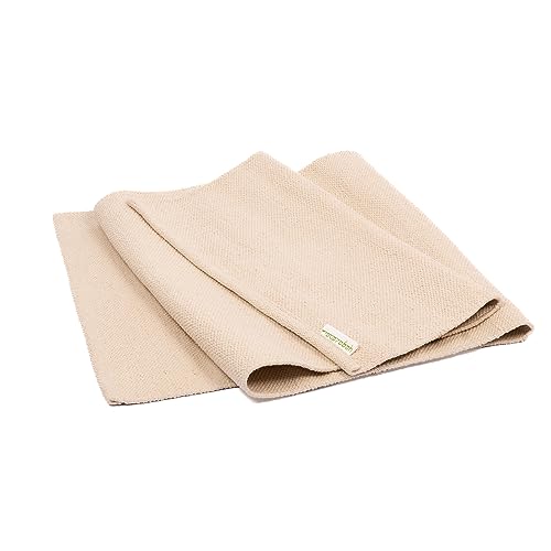 Yogasana Organic Cotton Yoga Mat - Non Slip Hand-Woven Foldable Yoga Rug Provides Excellent Comfort, Traction & Support - Travel Extra Thick Yoga Mats for Indoor & Outdoor Use - 24 x 72 Inches, Air