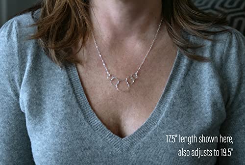 EFYTAL 50th Birthday Gift for Her, Sterling Silver 5 Circle Necklace, 50th Birthday Gifts For Women, Cool Gifts for 50 Year Old Woman, 50th Birthday Decorations, 50th Birthday Gift Ideas, Turning 50